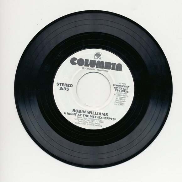 Robin Williams - A Night At The Met 1986 7" Vinyl 45 Promo, Sampler CS7-2526 - Picture 3 of 4